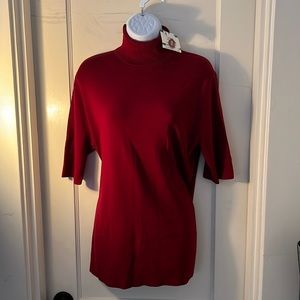 New with tags, Anne Klein Titian Red Short sleeve turtleneck, Titian Red, 0X